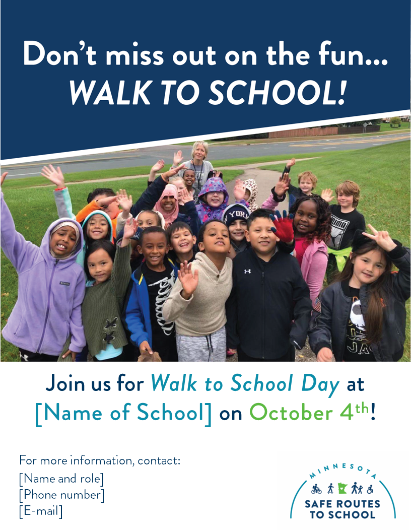 International Walk to School Day Minnesota Safe Routes to School